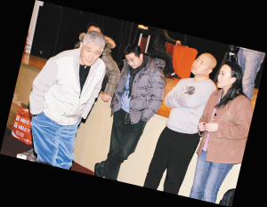 赵本山弟子在小品排练现场